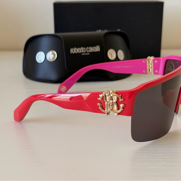 New! Roberto Cavalli Red Sunglasses, SRC037 09RV, Authentic - Picture 7 of 11